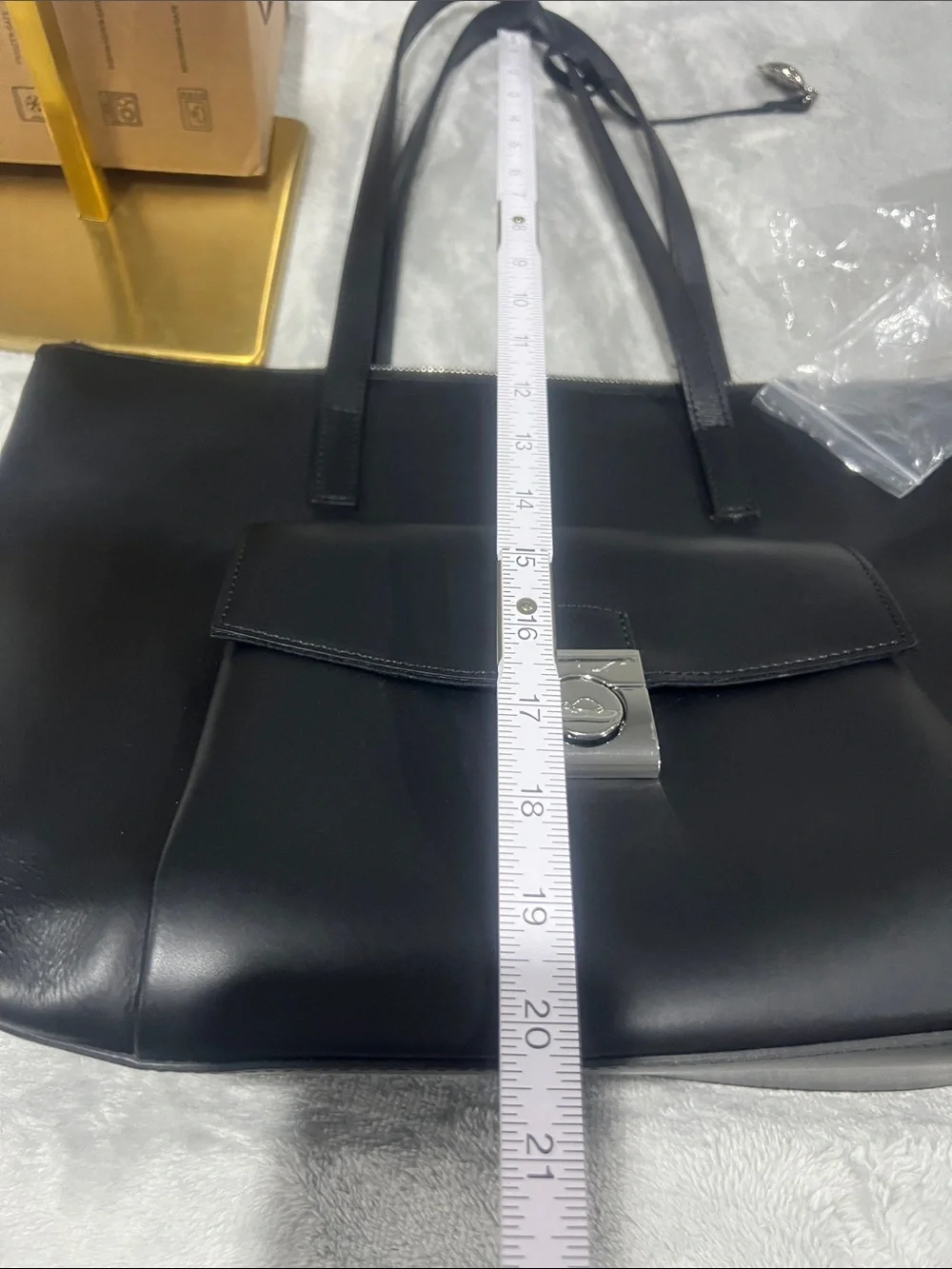 Carpisa Vera Pelle Black Genuine Leather Tote Bag Made in Italy Turtle Charm